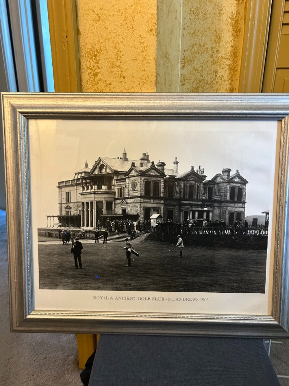 Vintage    Framed black & white photo print titled "Royal & Ancient Golf Club  -